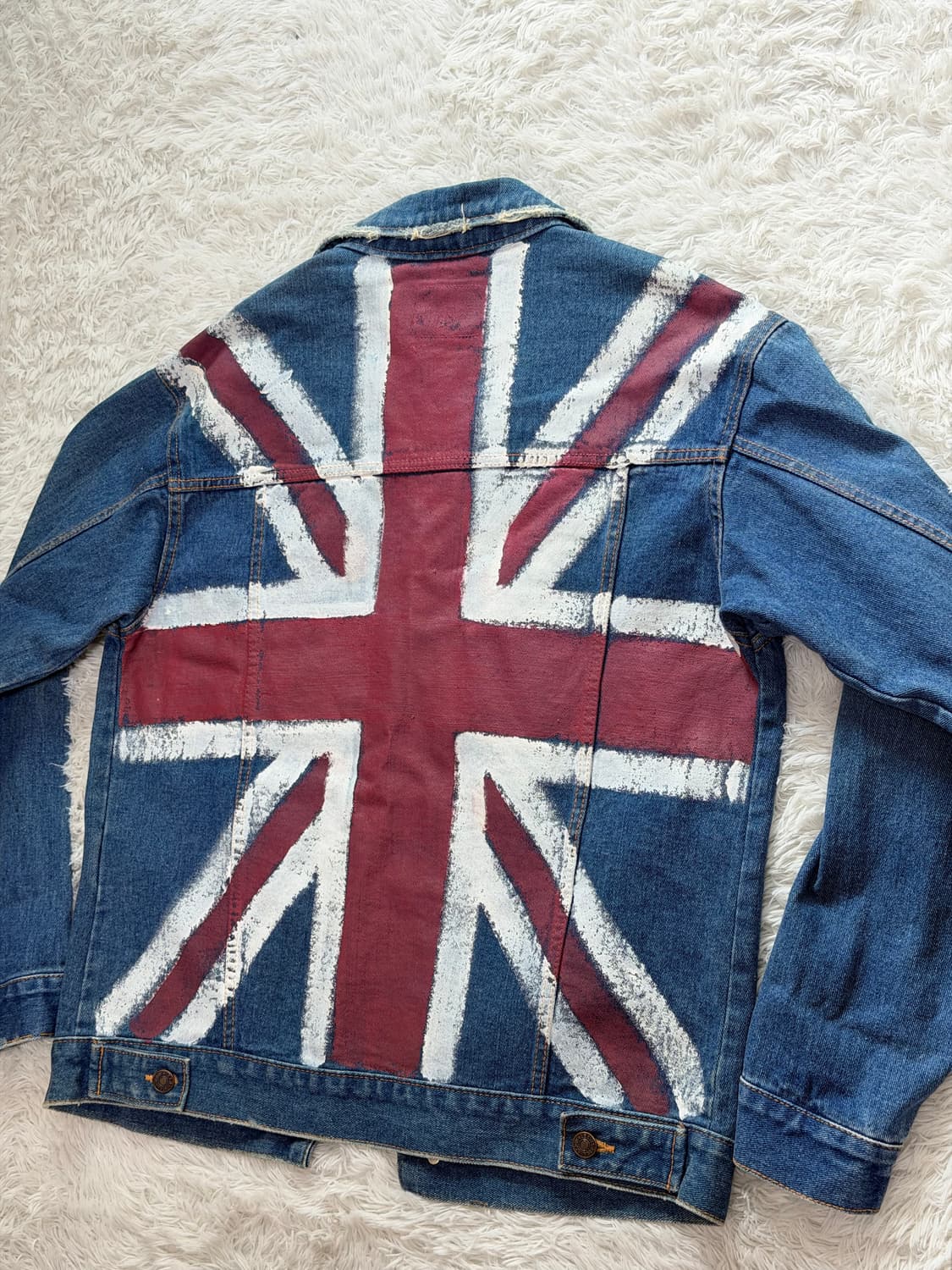 VINCENT 핸드페인팅 유니언잭 데님 자켓 상품이미지7