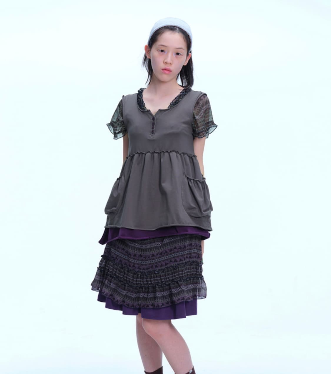 코이세이오 SHIRRING POCKET SLEEVELESS CHARCOA 상품이미지4