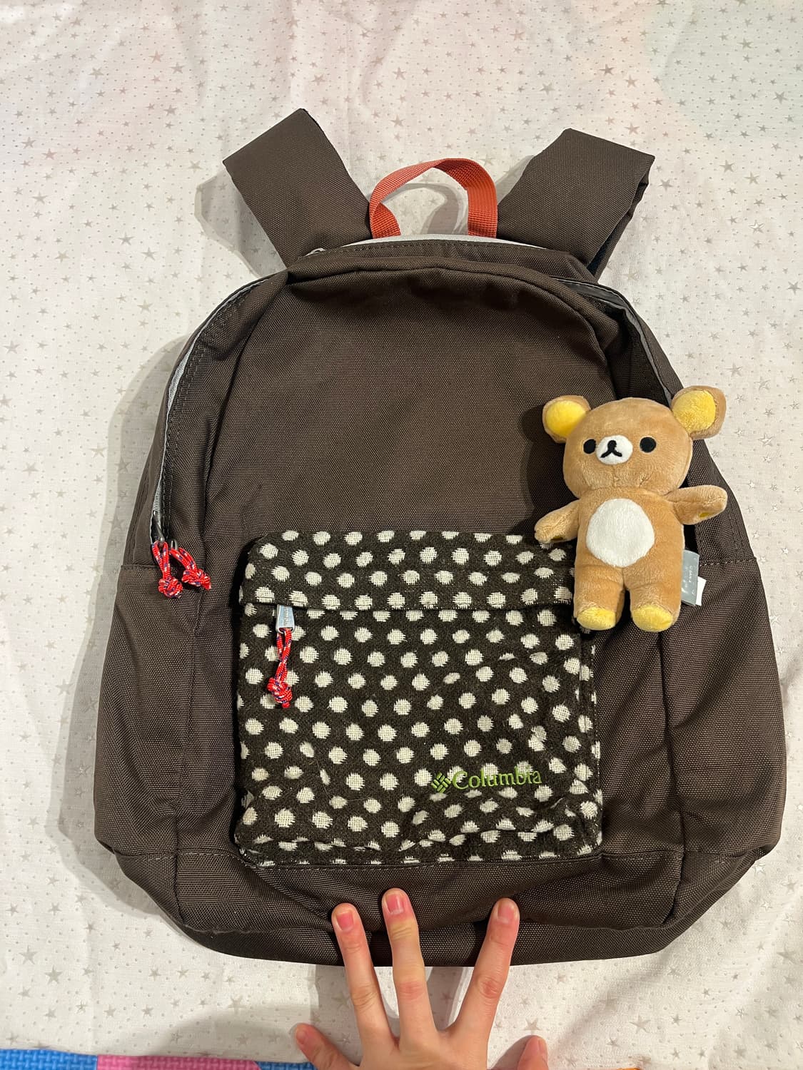 컬럼비아 브라운 도트 포인트 백팩🧸 상품이미지6