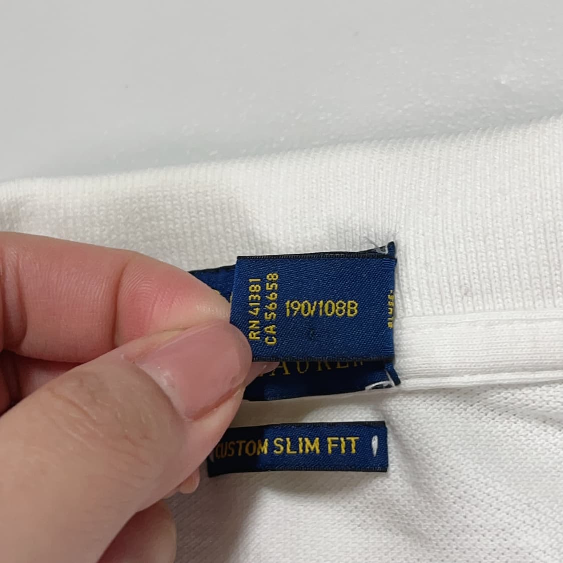 [정품] 폴로 화이트 / 네이비포니 반팔 카라티 [ XXL ] 상품이미지5