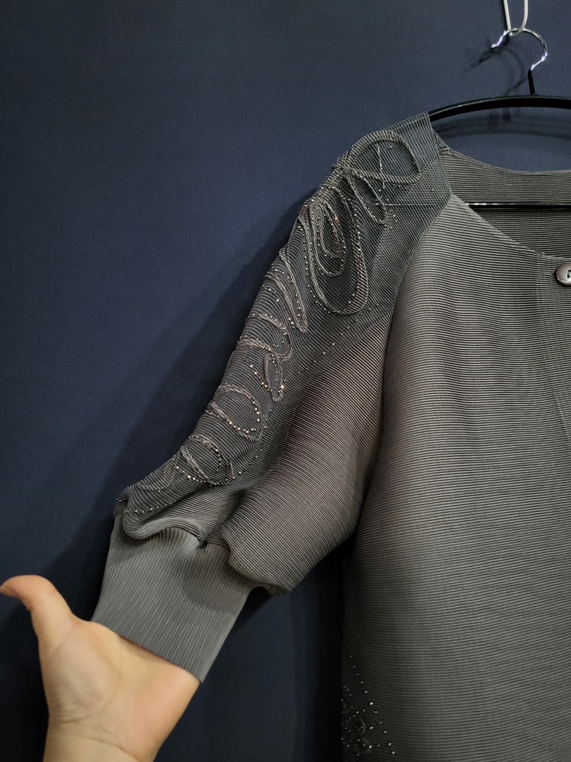 플리츠 큐빅 가디건 상품이미지2