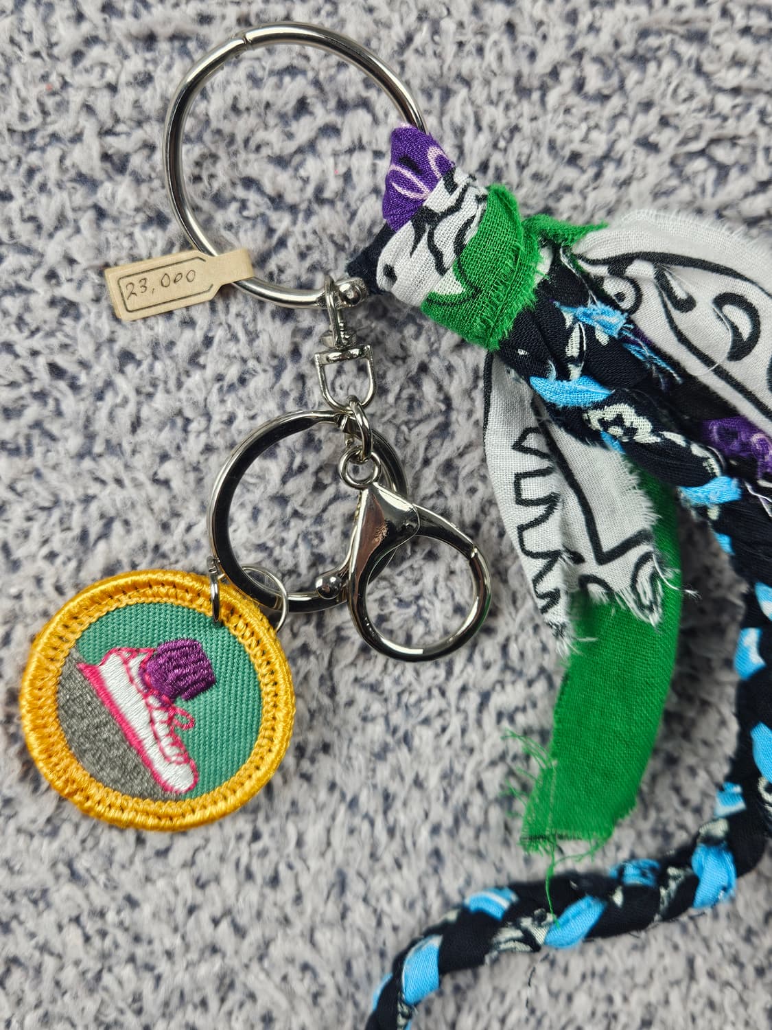 핸드메이드 커스텀 패치 반다나 카라비너 키링 / 10676 상품이미지4