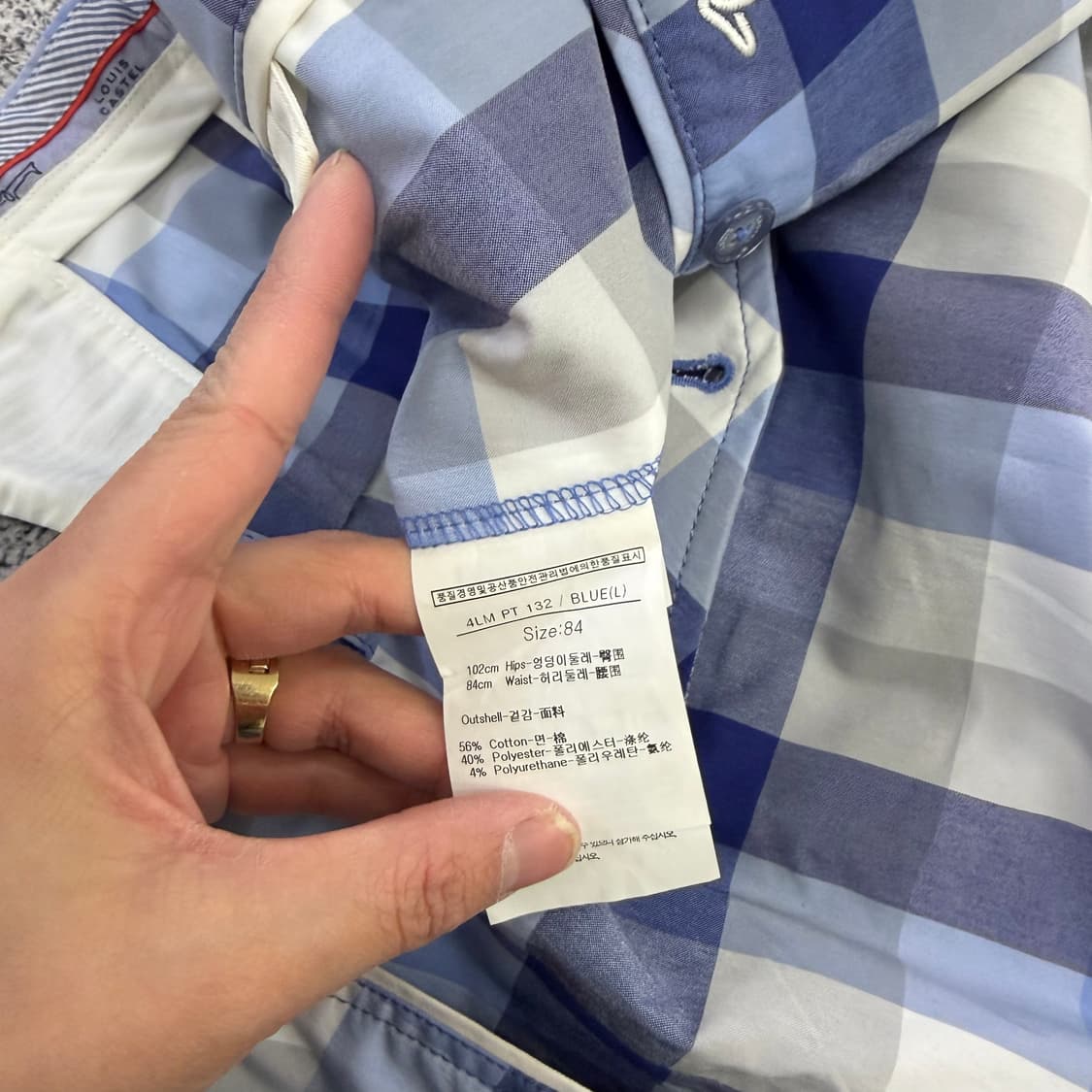 84 헤지스 체크 슬랙스팬츠 0128H2 상품이미지4