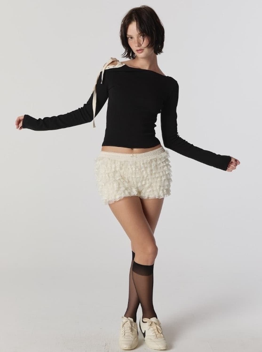 글로니 루이사 롱슬리브 블랙 상품이미지2