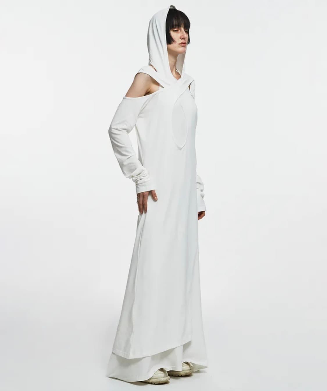 나체 투피스 레이어드 후디 드레스 상품이미지2