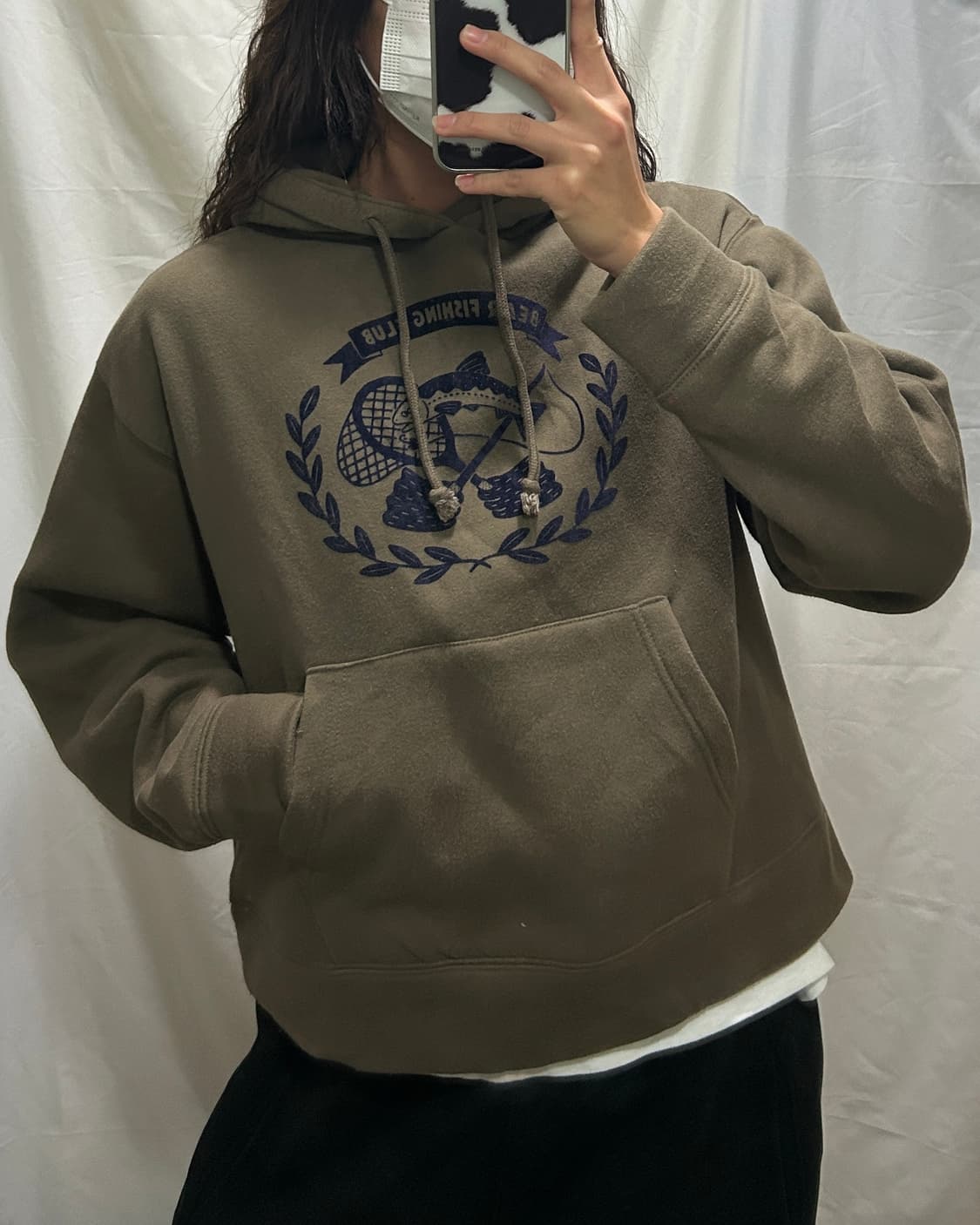 빈티지 Merlot 브라운 기모 후드티 상품이미지1