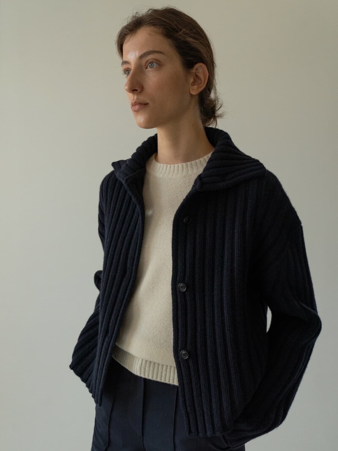 Moia 모이아 터틀넥 네이비 가디건 상품이미지2