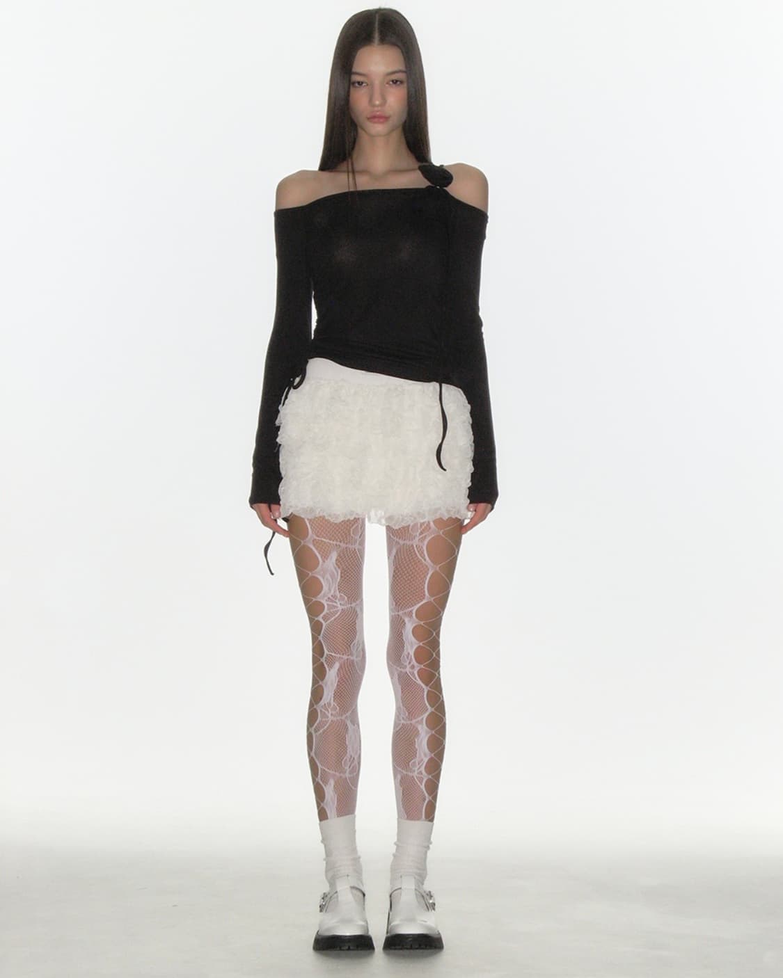 크랭크 캉캉 프릴 미니스커트 아이보리 상품이미지1