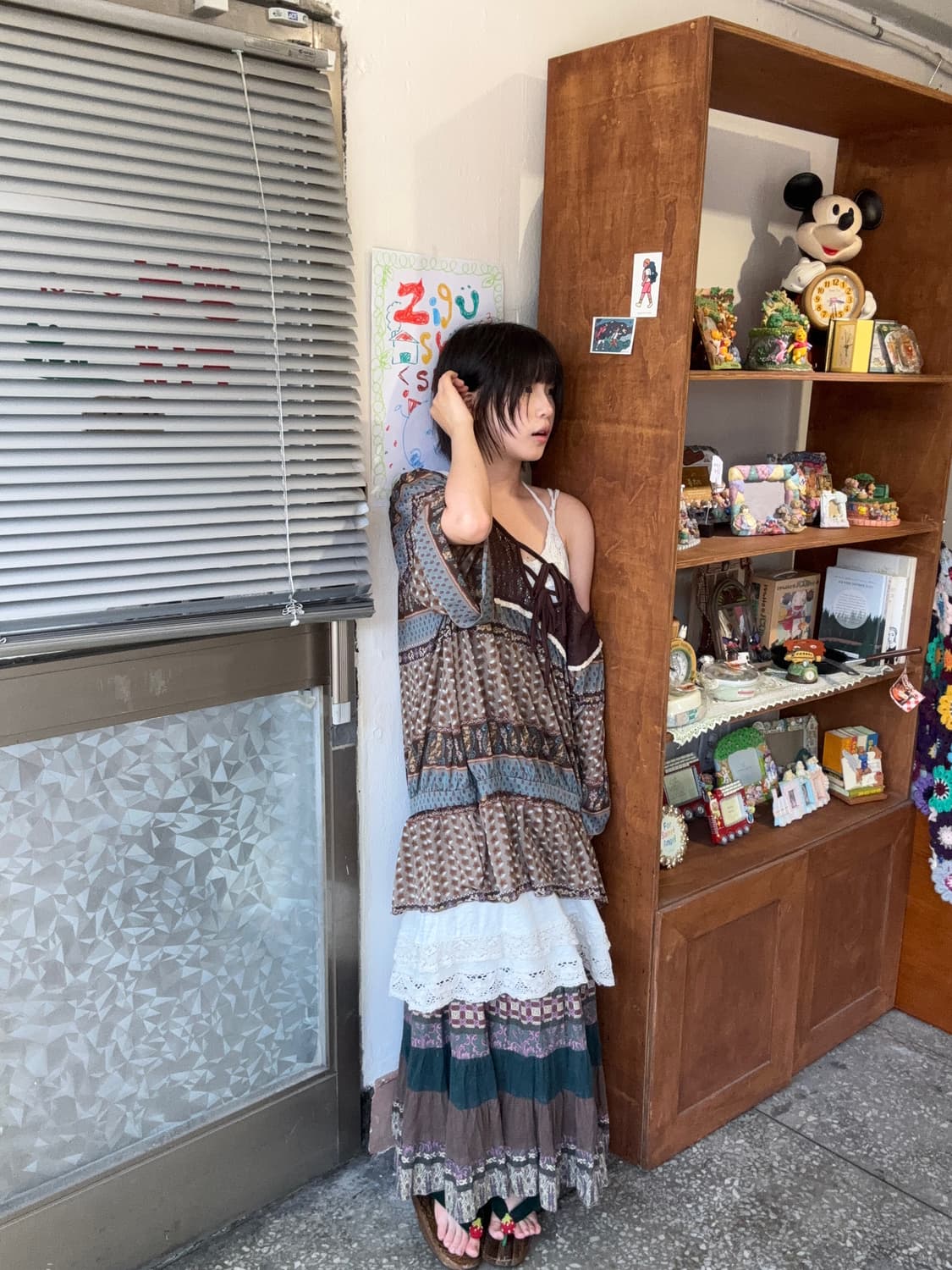 펀칭디테일회색롱슬립 상품이미지1