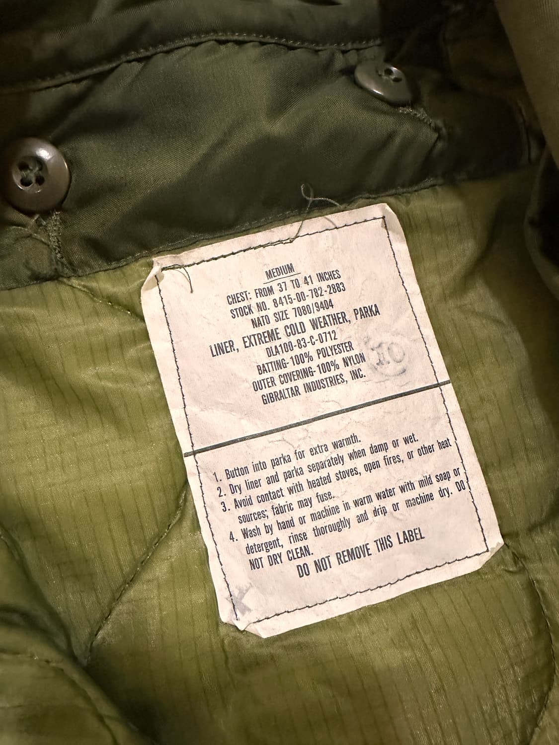 오리지널 M-65 피쉬테일 개파카 야상 M 상품이미지2