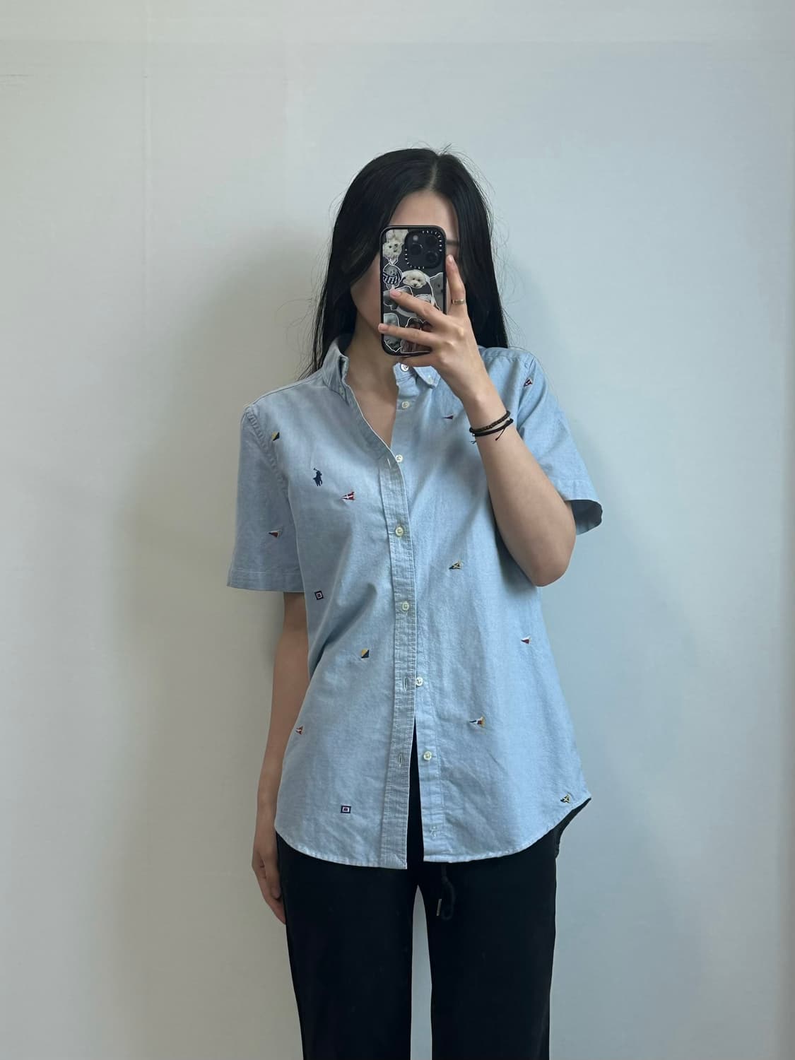 폴로 랄프로렌 네이비 포니 플래그 반팔 셔츠 상품이미지1