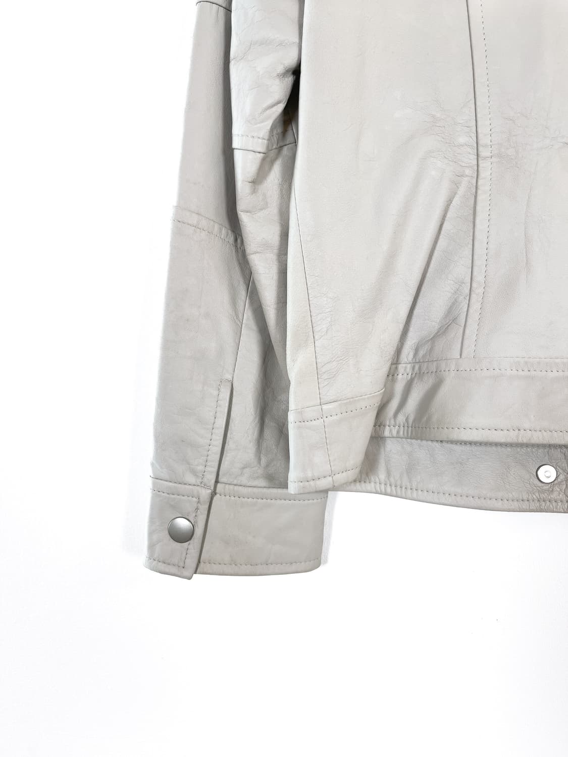 빈티지 화이트 레더 자켓 상품이미지9