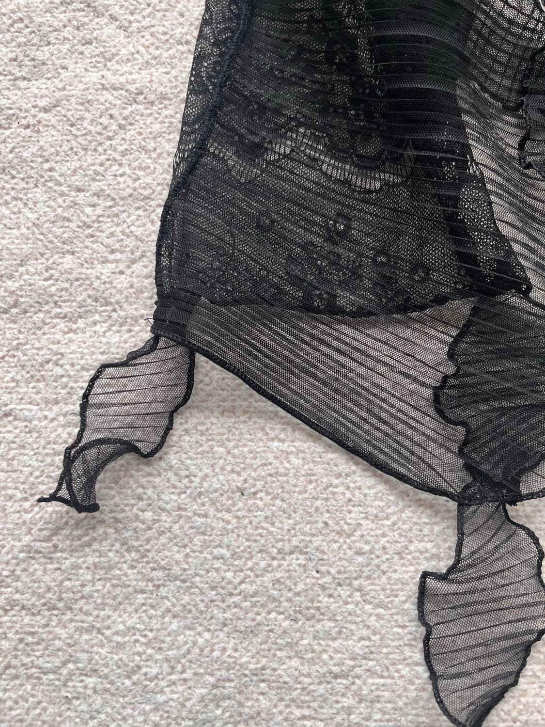 블랙 플리츠 스카프 상품이미지3