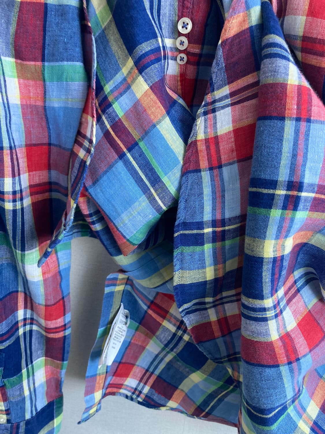 랄프로렌 린넨100% 체크 셔츠 M 상품이미지4