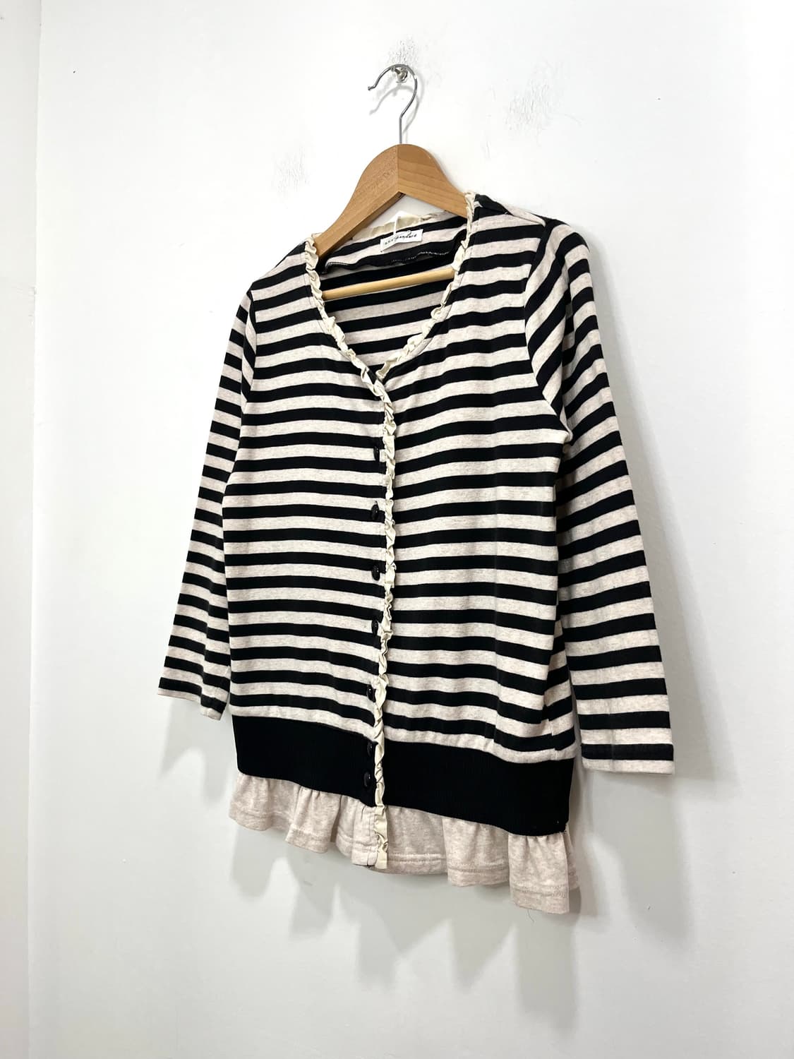 일본 빈티지 모리걸 단가라 프릴 레이어드 가디건  상품이미지2