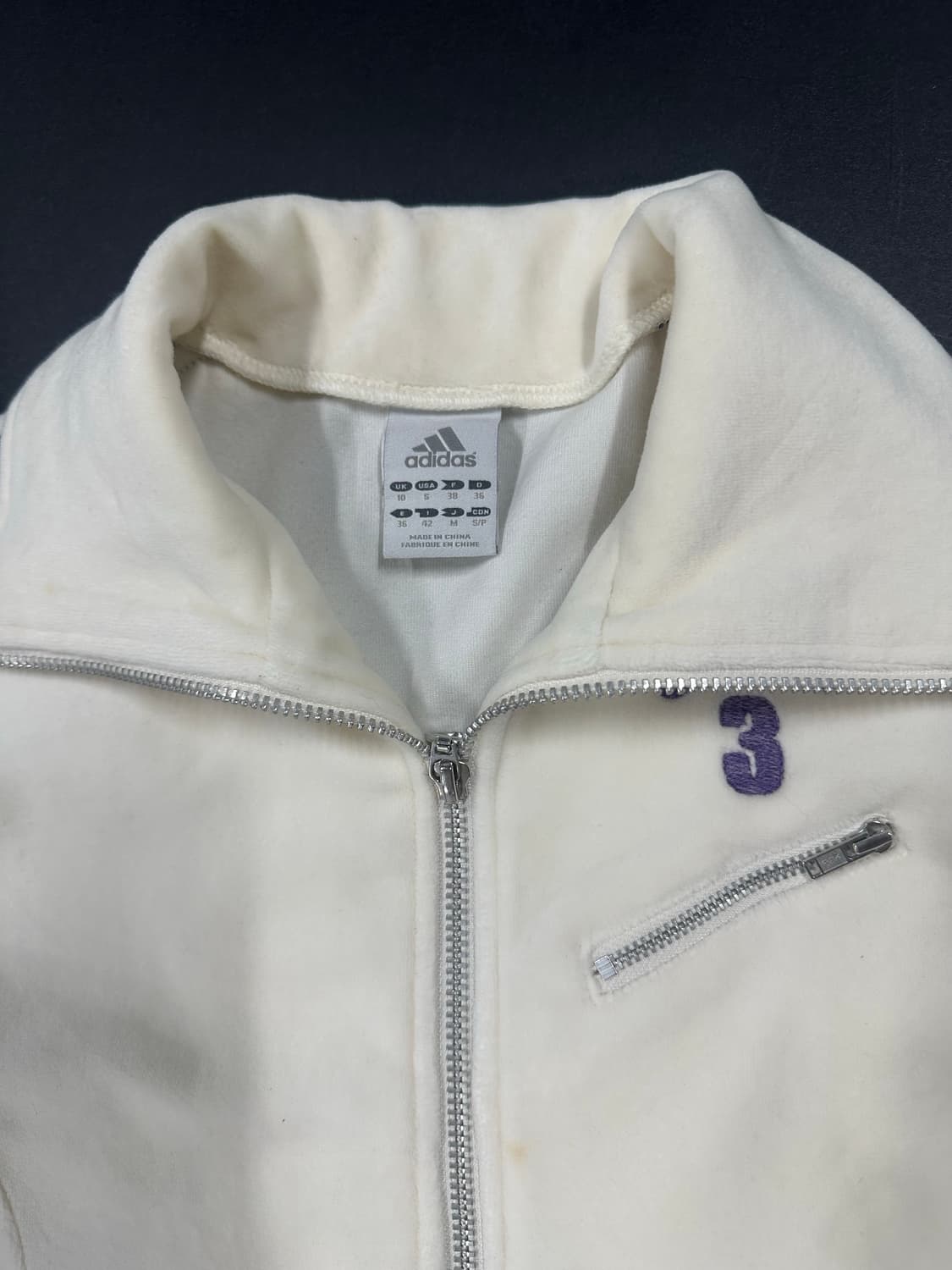 아디다스 Y2K 반팔 여성용 벨벳 트랙탑 집업 상품이미지5