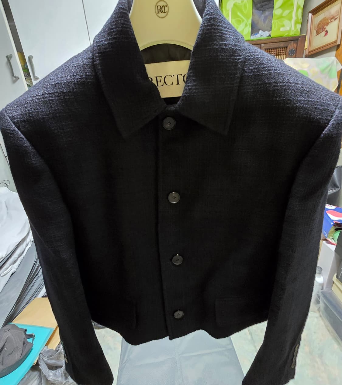 렉토 이카로 트위드 자켓 블랙 S사이즈 팝니다. 상품이미지1