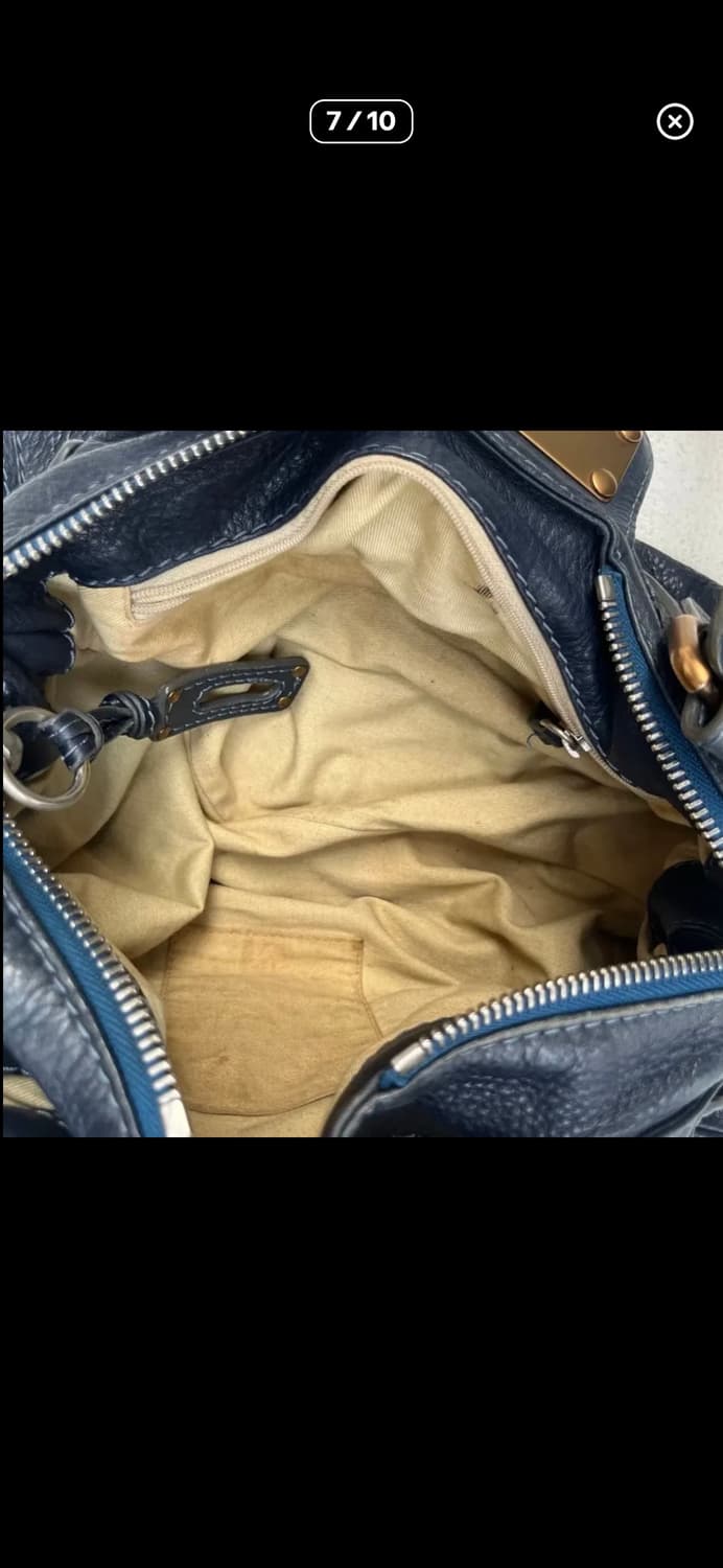 끌로에 패딩턴백 네이비 금장 상품이미지8