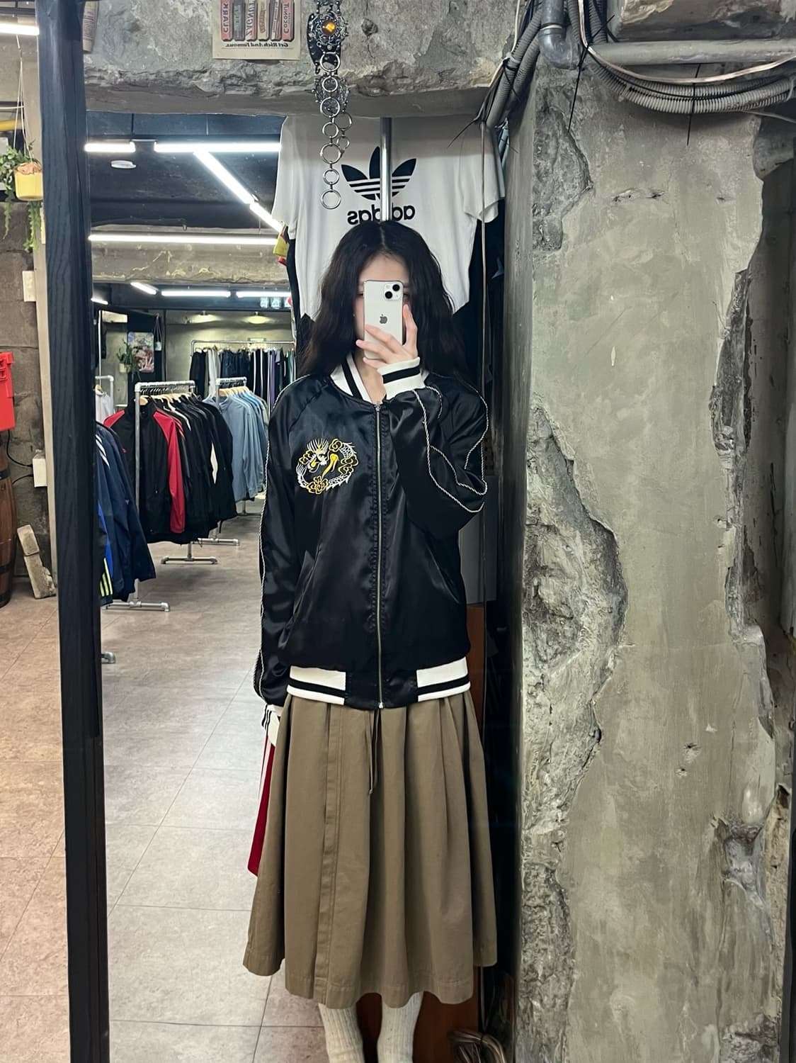 빈티지 자수 스카잔 블랙 M #csz2753 상품이미지2