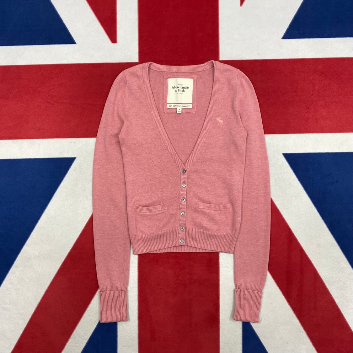 아베크롬비 딸기우유 가디건 여성 M 실측 44 상품이미지1