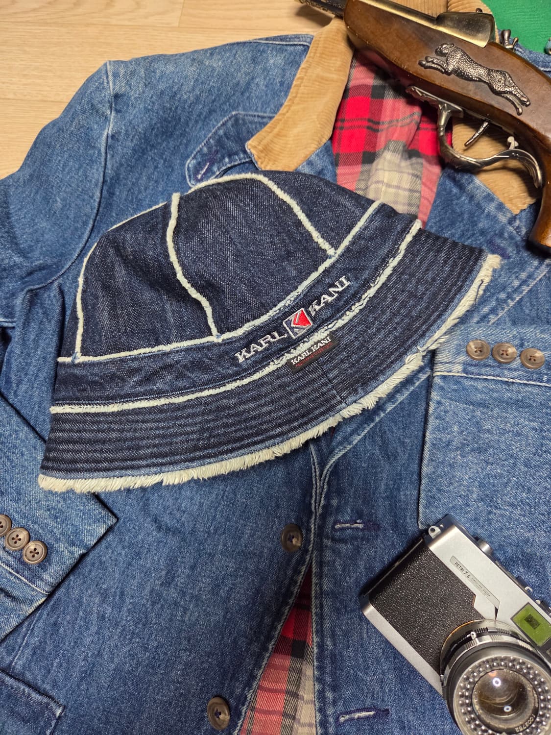 KARL KANI 데님 청 버킷햇 모자  상품이미지4