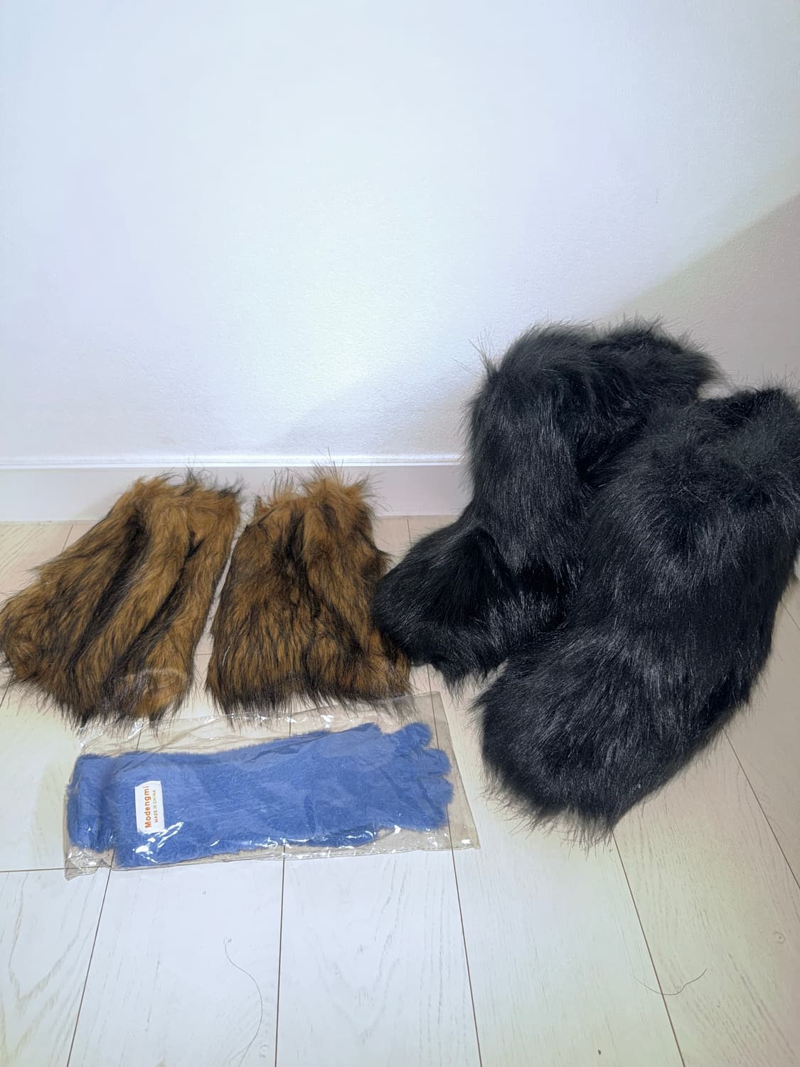 겨울 털 부츠 패션 + 레그워머 + 털 장갑 y2k 빈티지 상품이미지1