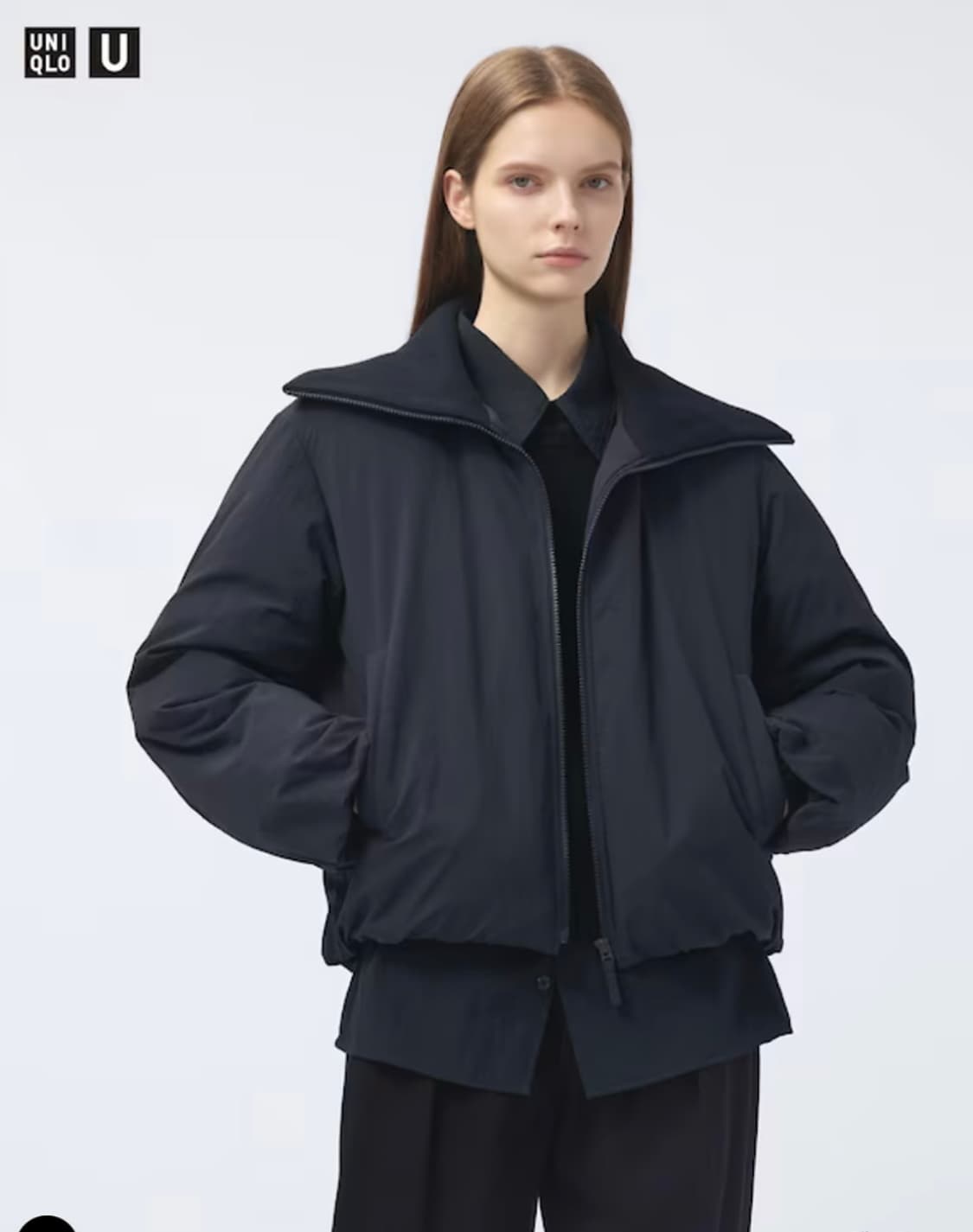 유니클로U 퍼프테크 블루종 패딩 블랙 상품이미지2