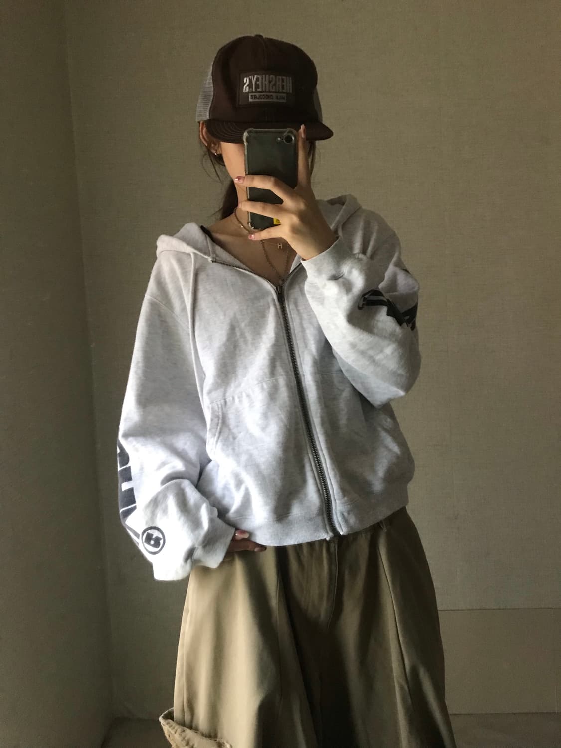 미스치프 사이드로고 후드집업 상품이미지5
