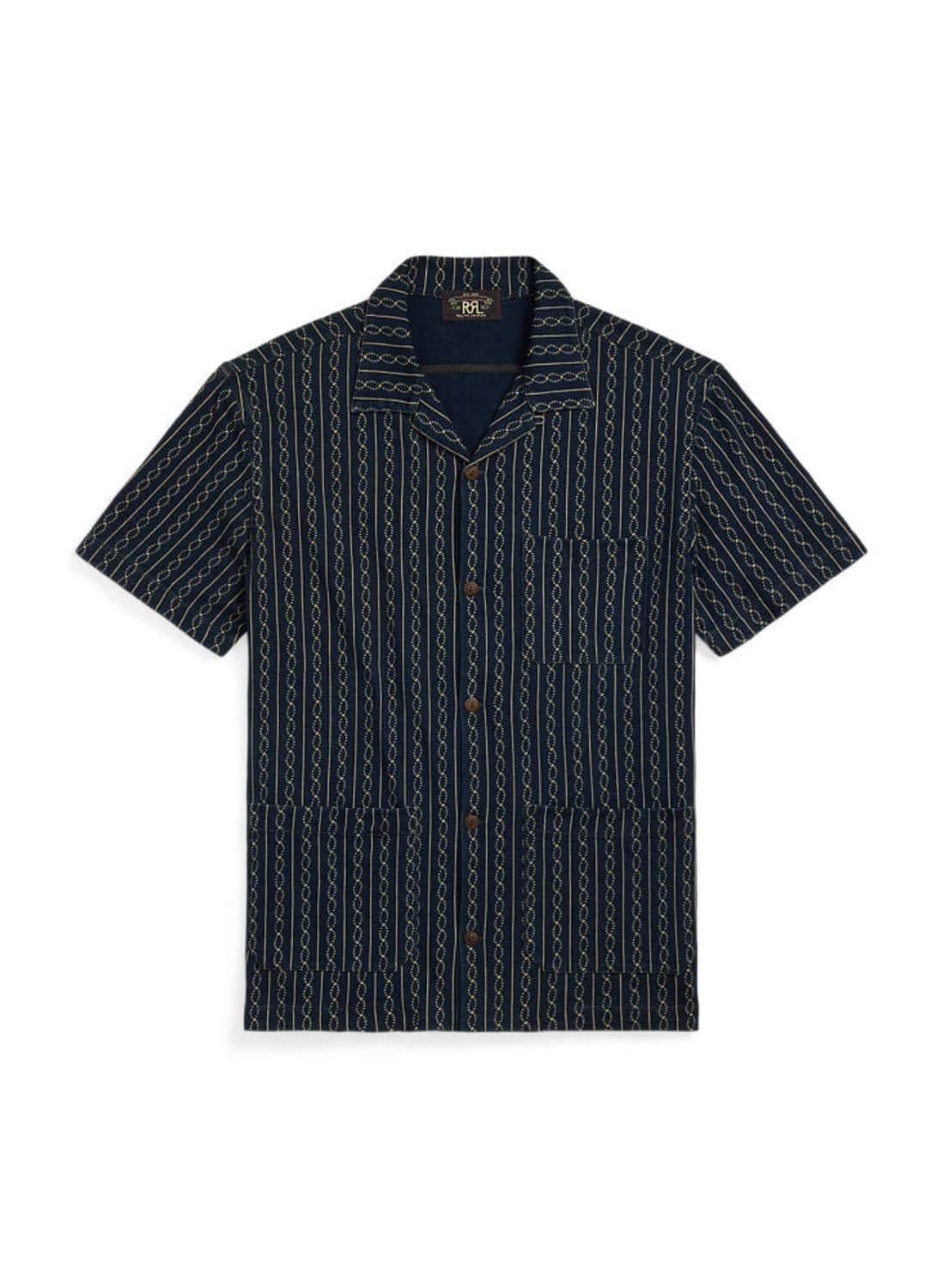 rrl 인디고 프린트 저지 캠프 셔츠 s 새상품 상품이미지1
