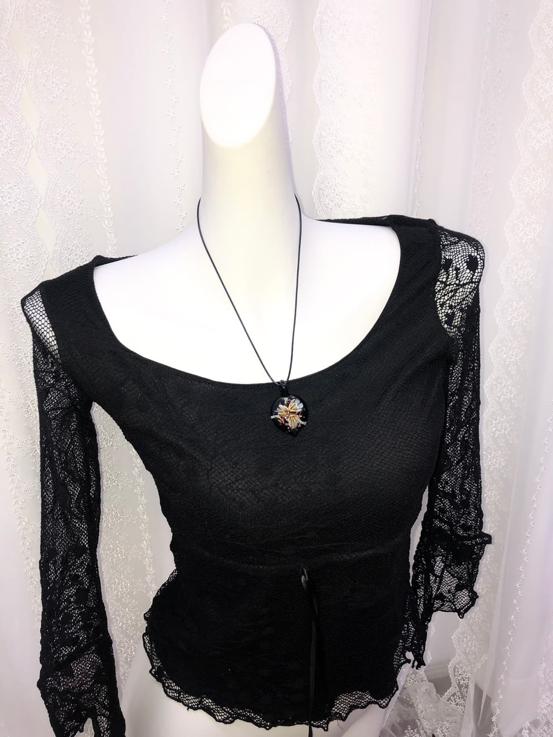 black glass art necklace 상품이미지2