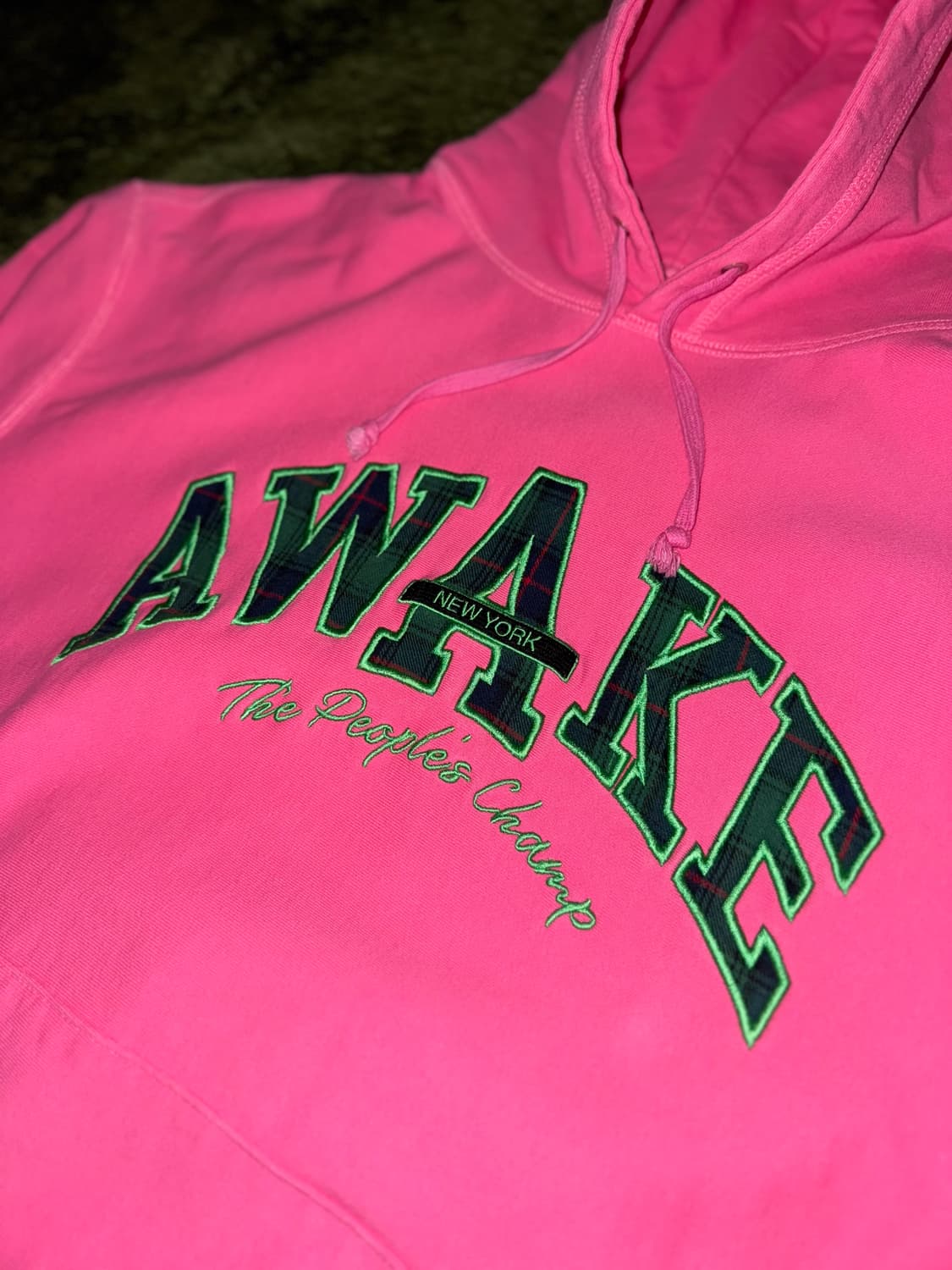 [L] Awake NY 어웨이크 뉴욕 아플리케 로고 후디 핑크 상품이미지2