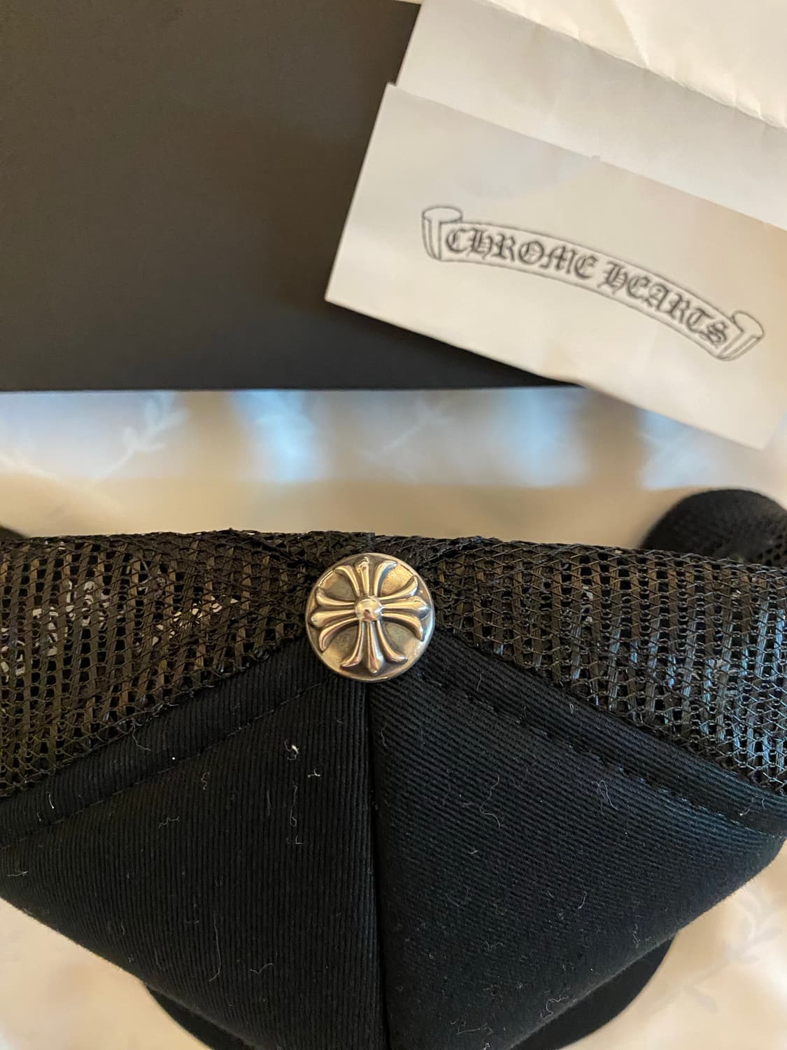 (새제품) 크롬하츠 레더 세메터리 트러커 모자 화이트패치 상품이미지3