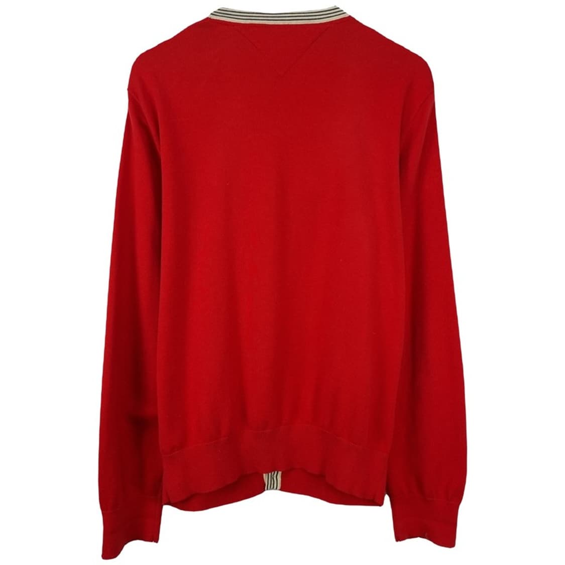 [타미힐피거] 로고 자수 브이넥 니트 가디건 레드 M19943 상품이미지3