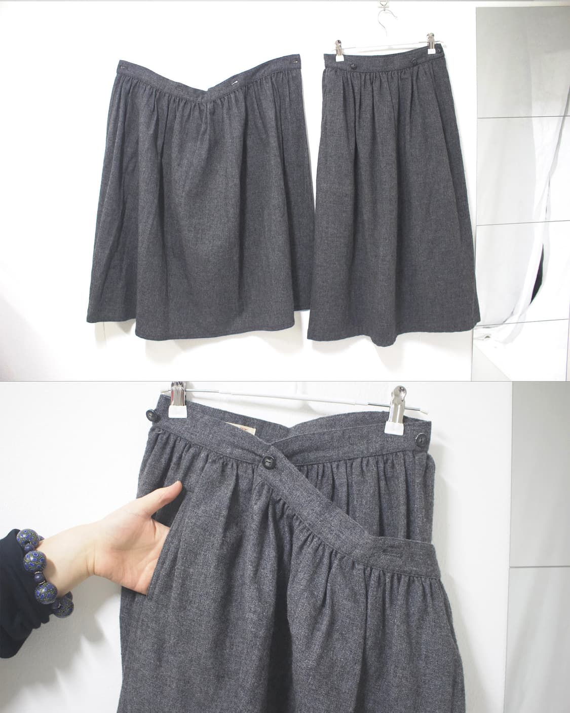 wool layerd prill skirt 상품이미지9