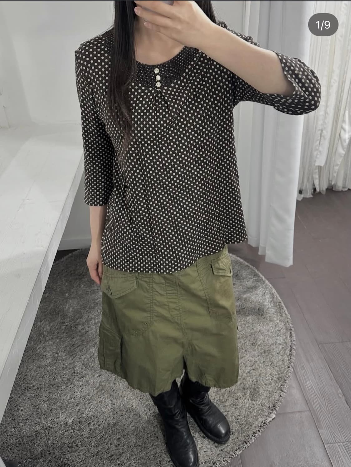 silple life brown dot top 상품이미지3