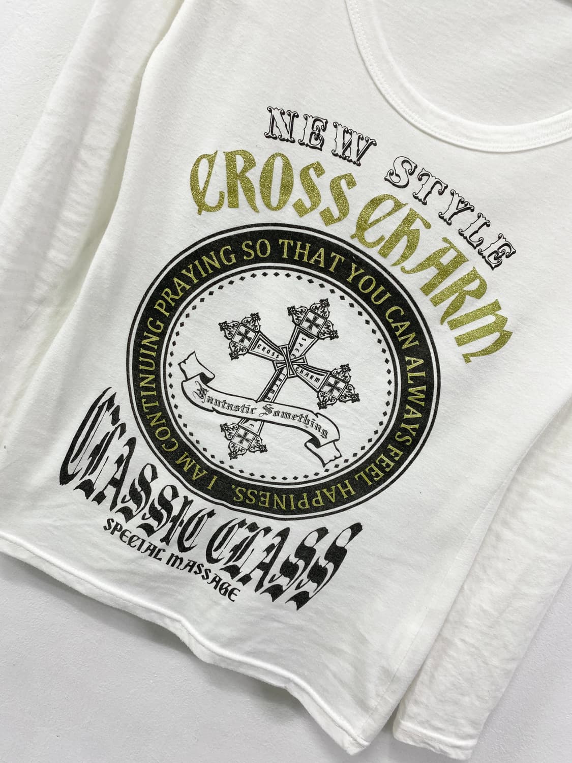 펑크 십자가 고딕 골드 레터링 롱슬리브 상품이미지7