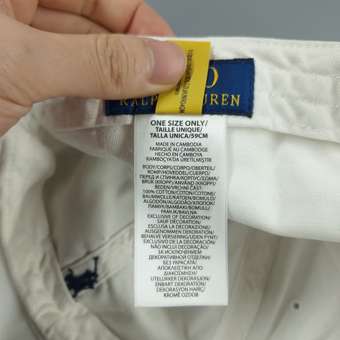 폴로랄프로렌 화이트 네이비포니 6패널 코튼 야구모자 볼캡 모자 FREE 상품이미지9