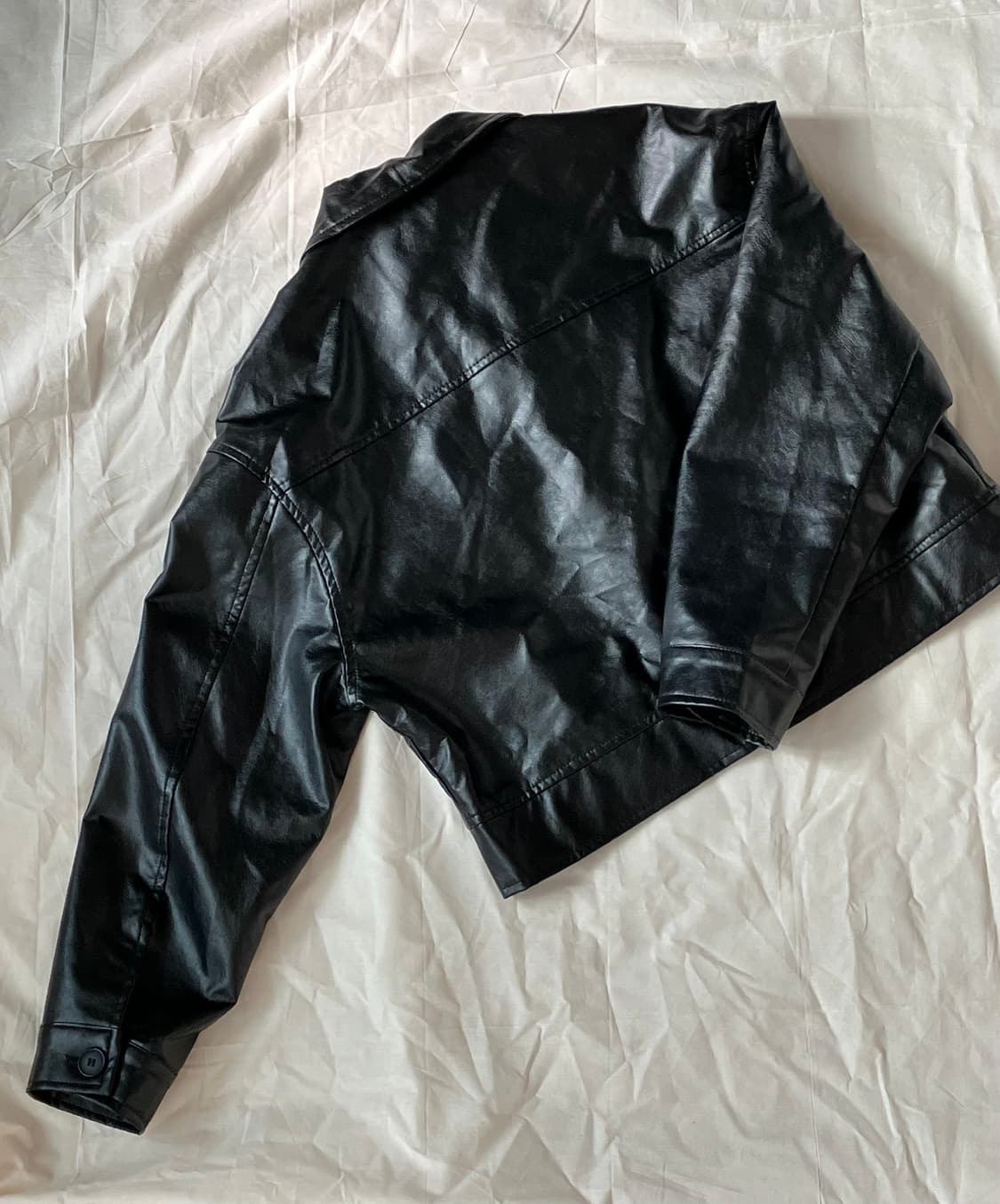 블랙 인조가죽자켓 상품이미지2