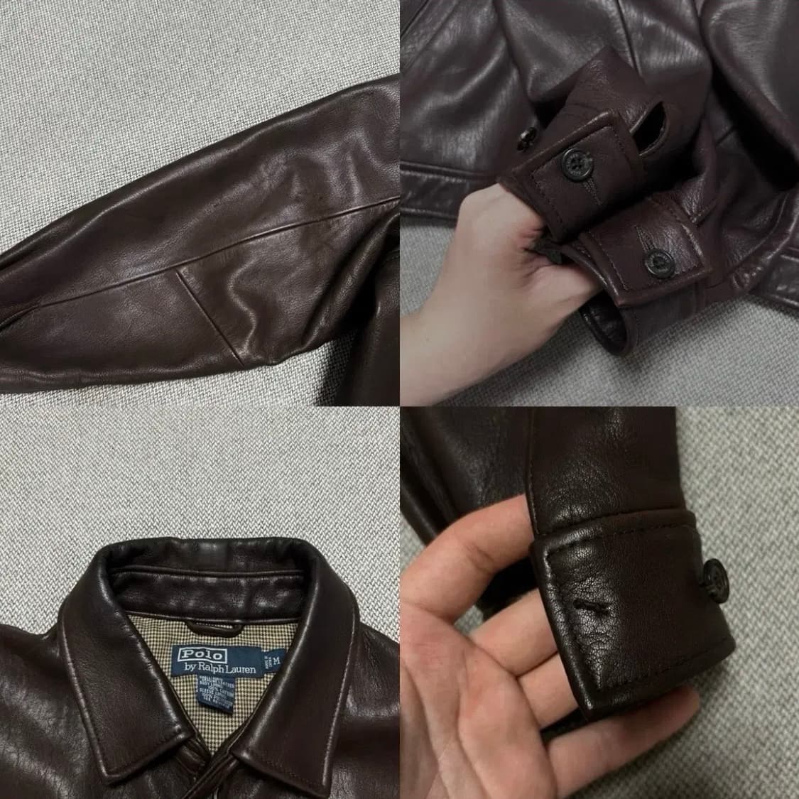 폴로 다크브라운 레더자켓(M) 상품이미지4