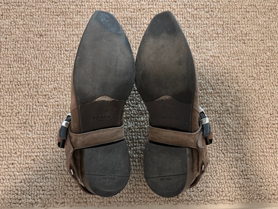 프라다 브라운 스웨이드 버클 앵클 부츠 상품이미지6