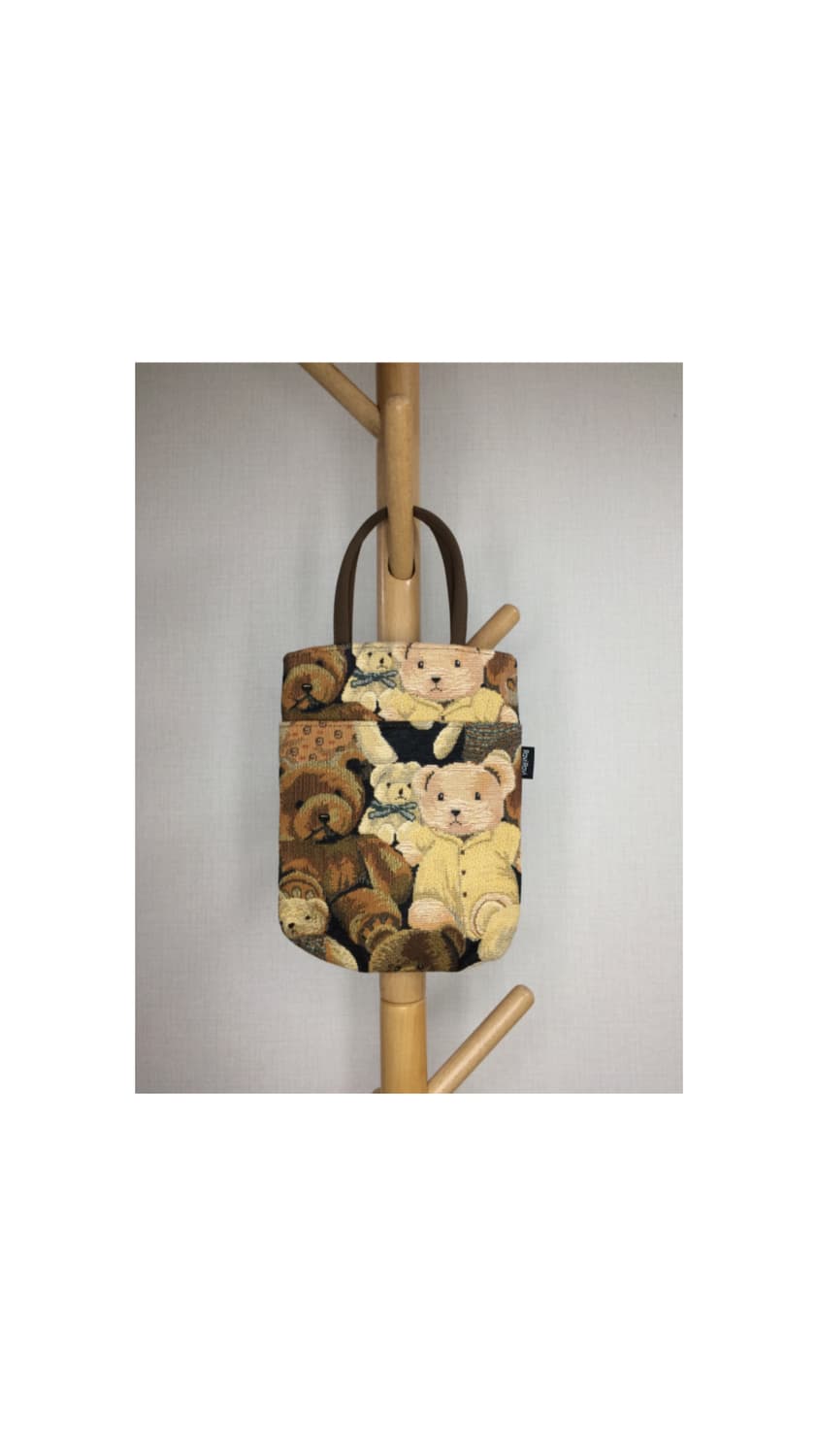 빈티지 곰돌이 자수 미니 토트백 상품이미지1