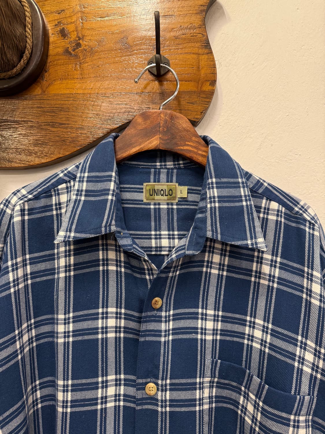(L) OLD UNIQLO 유니클로 Vintage Check Shirt 상품이미지3
