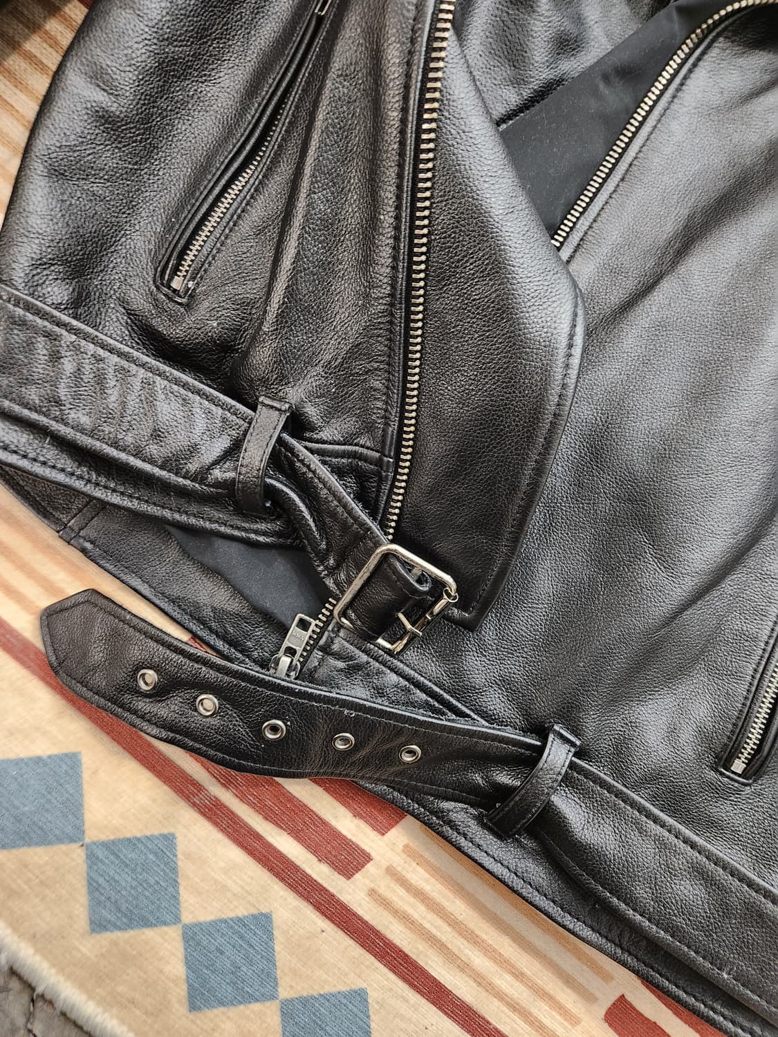 빈티지 카우하이드 더블 라이더 자켓 / 소가죽 레더 자켓 (xl) 상품이미지6