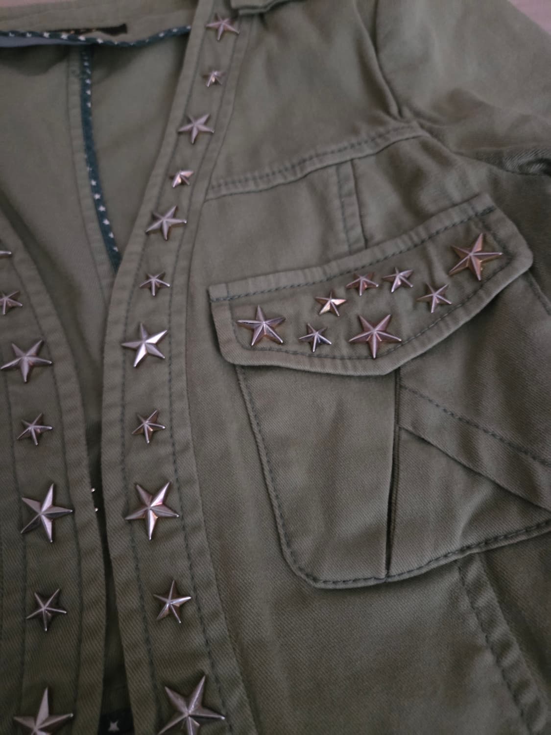 Egoist 카키 야상 자켓  별디테일 y2k 상품이미지3