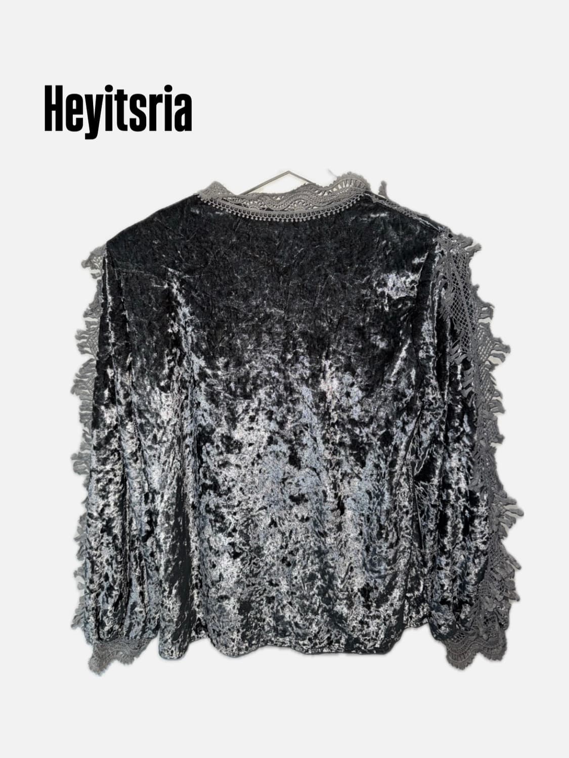 그레이 벨벳 펑크 갸루 무드 상의 상품이미지2