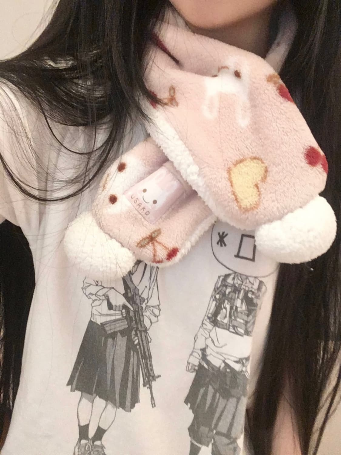 딸기 토끼 폼폼이 목도리 히메갸루 라떼갸루 조지후쿠 머플러 상품이미지4