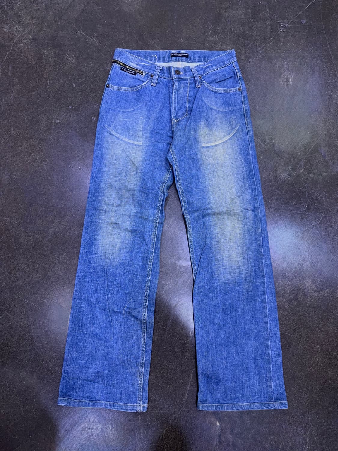 돌체앤가바나 지퍼 포인트 빈티지 워싱 스트레이트핏 데님팬츠 48 상품이미지1