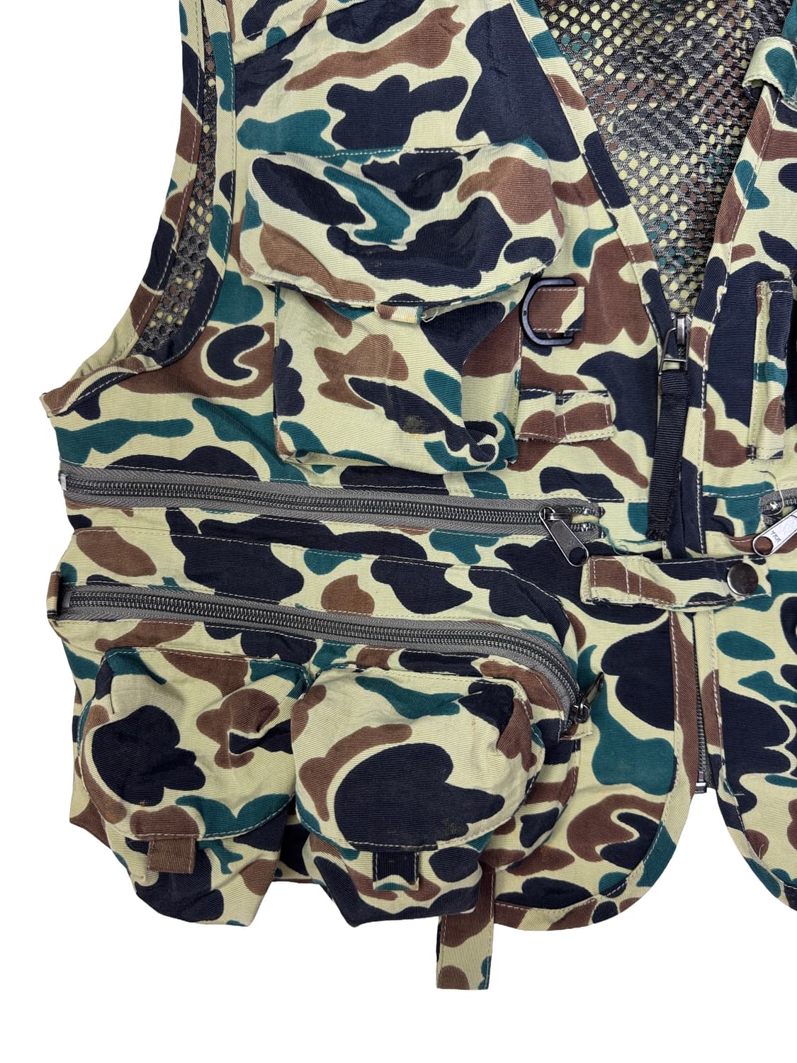 빈티지 90s 카모플라쥬 멀티포켓 피싱 베스트 조끼 OS 상품이미지2
