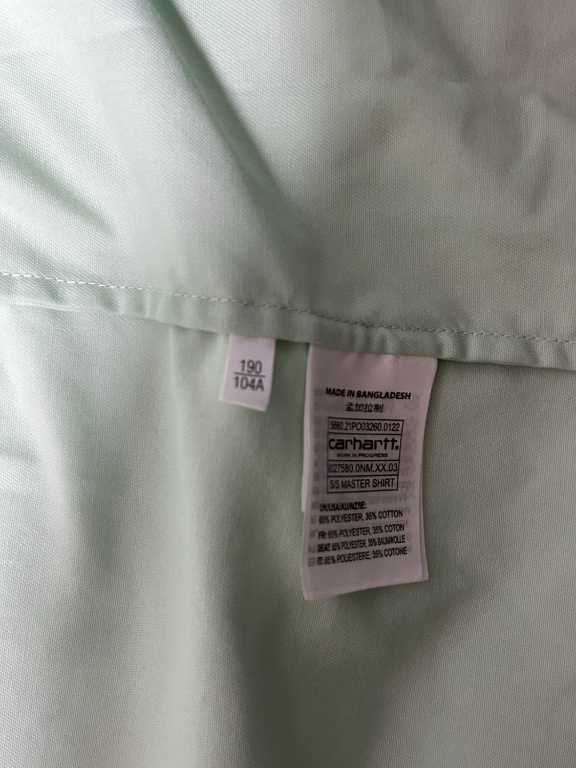 칼하트 민트 반팔 셔츠 상품이미지3
