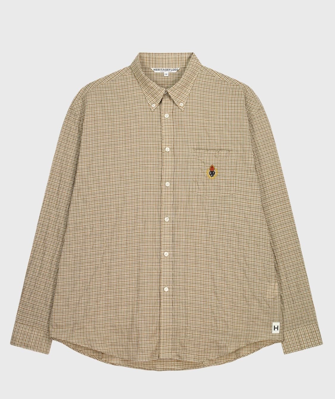 CREST WASHED MINI CHECK SHIRT / Beige 상품이미지1
